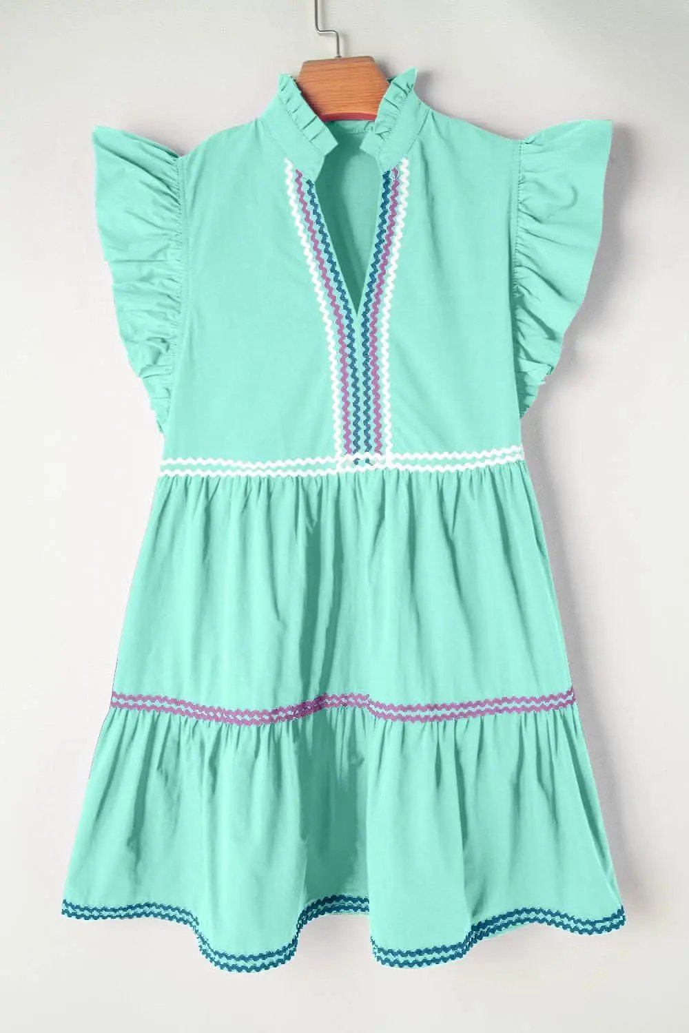 Chic cotton mini dress with ruffles - Love Salve